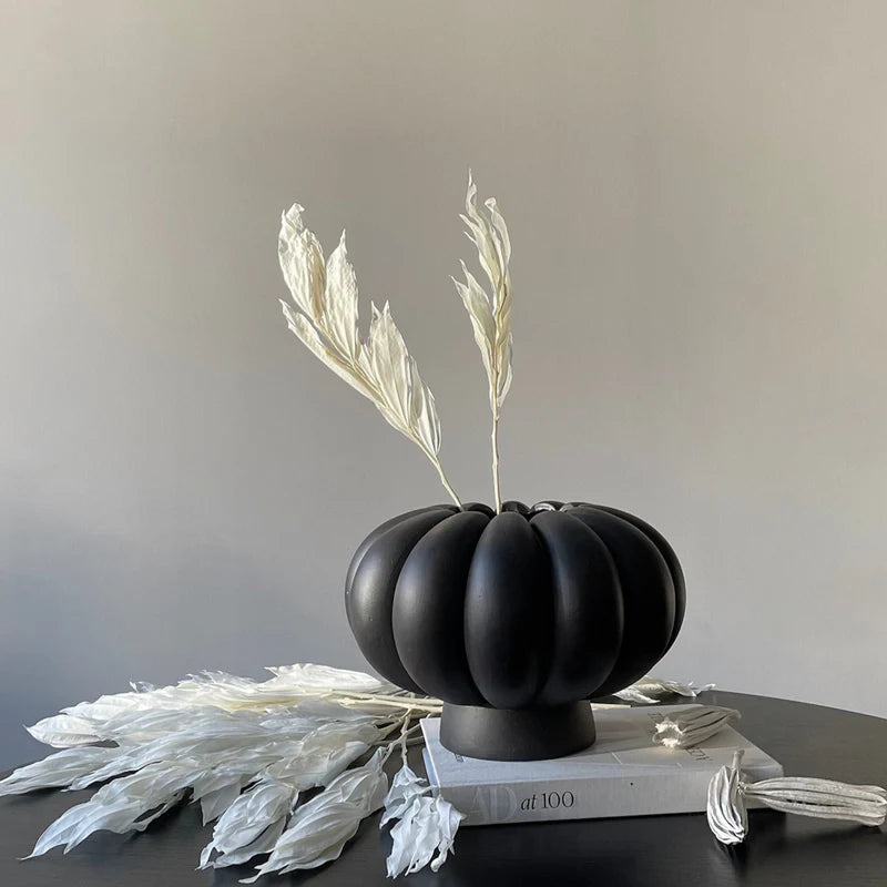 KABIN VASE FAT-LAMELLA-COFFEE