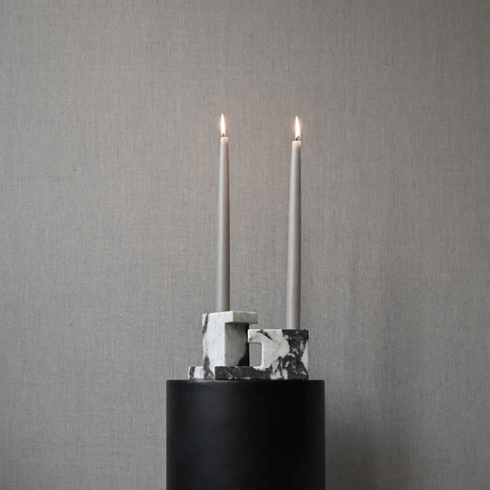 BRICK CANDLEHOLDER, TALL - CALACATTA