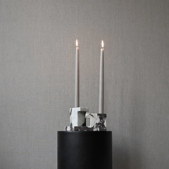 BRICK CANDLEHOLDER, TALL - CALACATTA