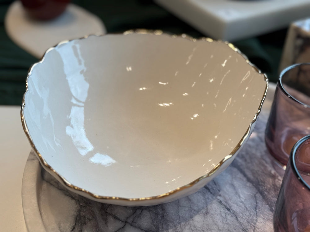 Filipa Pimentel Artisan handmade bowls with gilded edge-Small