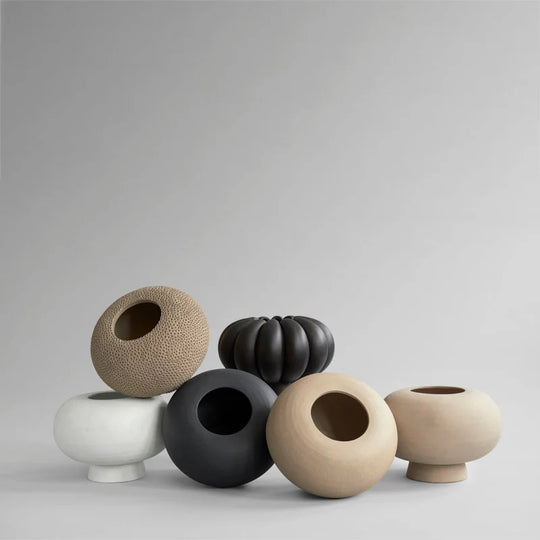 KABIN VASE FAT-LAMELLA-COFFEE