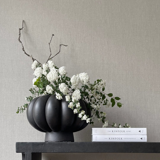 KABIN VASE FAT-LAMELLA-COFFEE