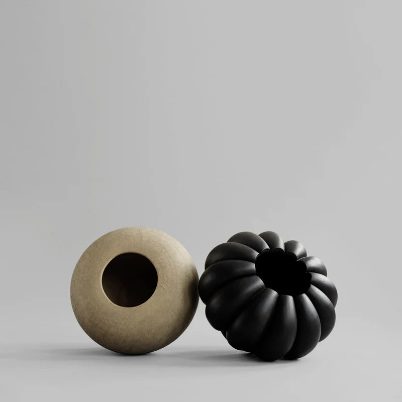 KABIN VASE FAT-LAMELLA-COFFEE