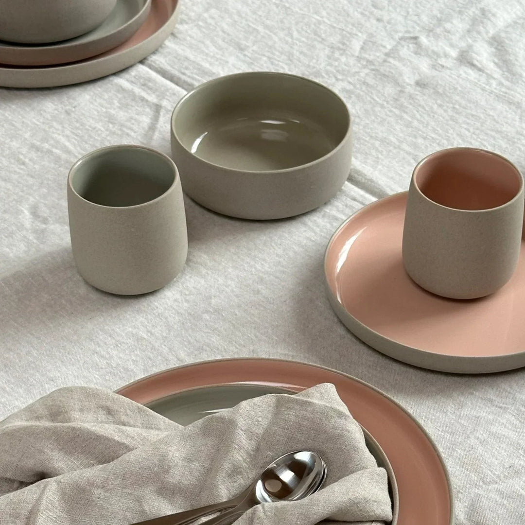 EMMA DINNER PLATE Ø 9.45 IN, 2 PCS - ROSE/GREIGE